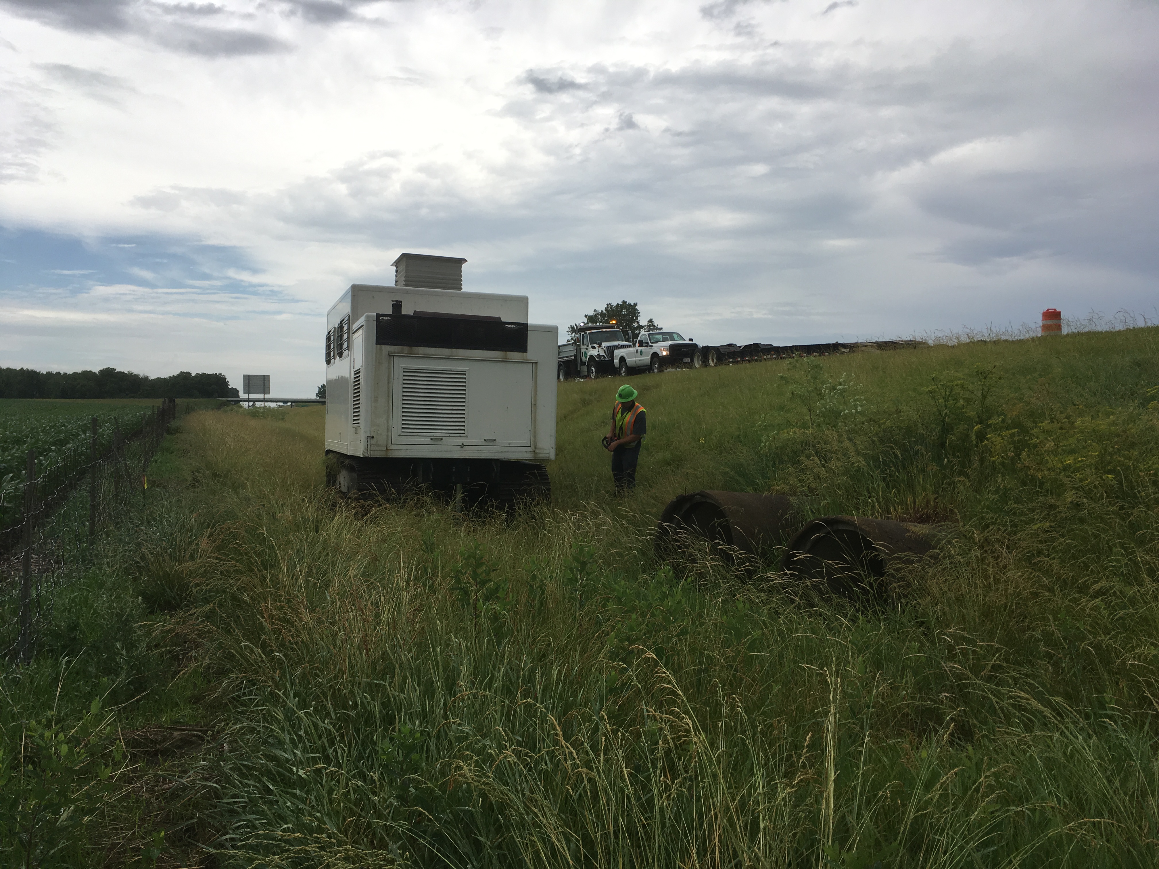 CPT Rig tracking off road for Culvert Exploration