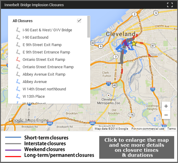 Innerbelt Closures Map