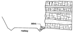 Fig 203F Rock Fall vertical face