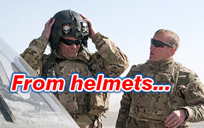 From helmets....