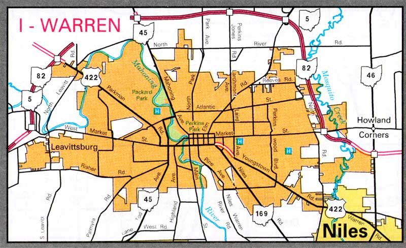 Warren Ohio Street Map